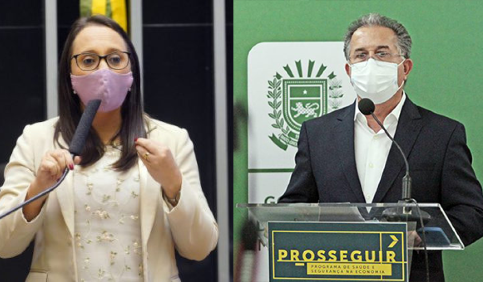 Deputada federal e presidente nacional do Podemos, Renata Abreu e secretário de Governo, Sergio Murilo