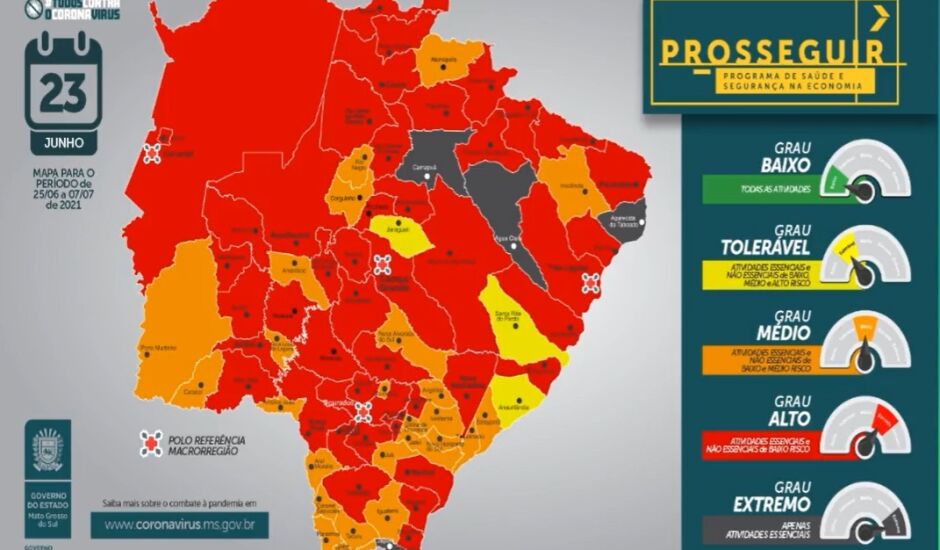 Paranaíba é um dos municípios que permanecem com a classificação vermelha no programa.