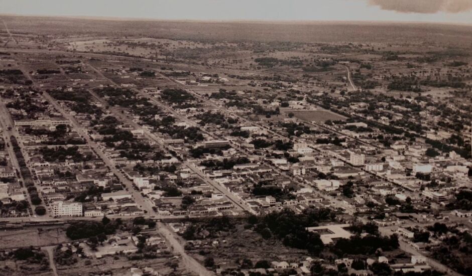 Vista aérea de Campo Grande na década de 1960.