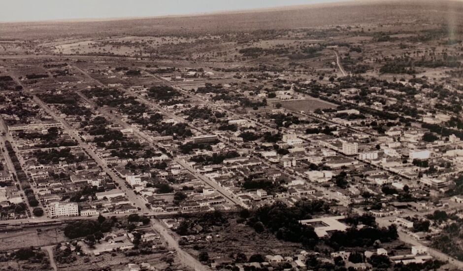 Vista aérea de Campo Grande na década de 1960.