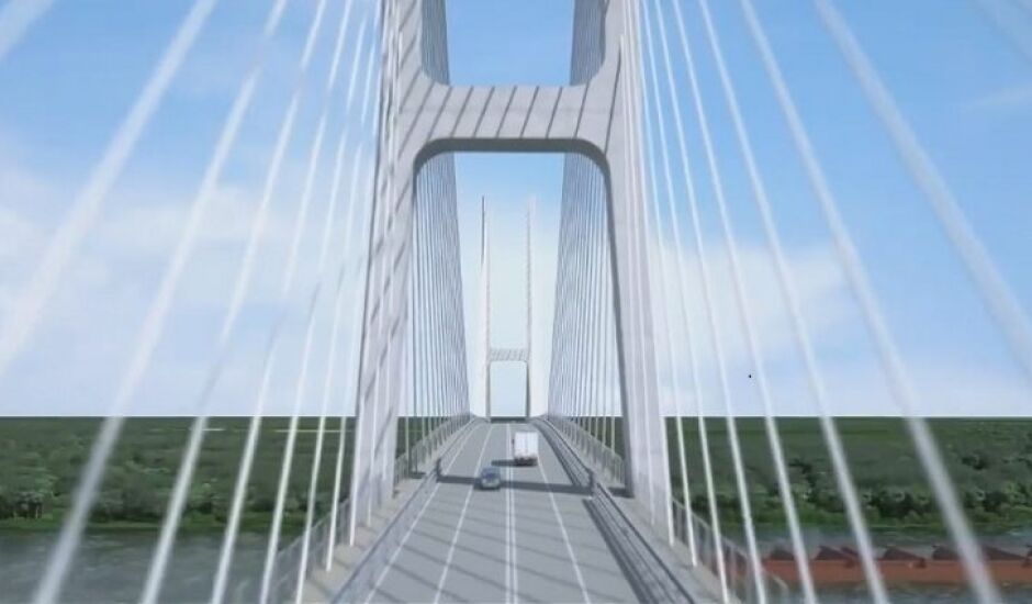 Ponte da Rota Biocêanica será composta por duas pistas de rolagem de veículos e caminhões, além de contar com passagem para pedestres e ciclistas.