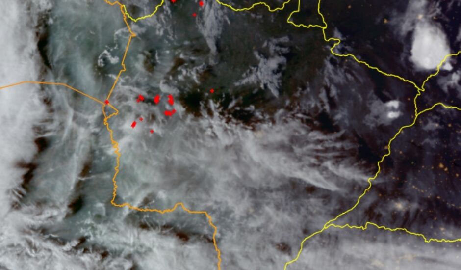 Recorte de foto via satélite sobre Mato Grosso do Sul nesta segunda (20)
