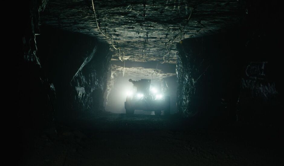 Lavra subterrânea de manganês na mina Urucum, em Corumbá