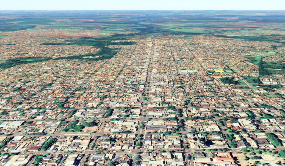 Vista aérea do maior bairro de Dourados, Jardim Água Boa