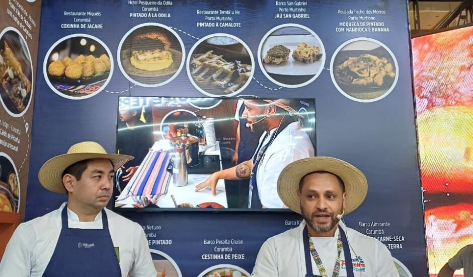 Chefs Marcílio Galeano e Lucas Caslu foram os responsáveis por levar a comida sul-mato-grossense para o evento 
