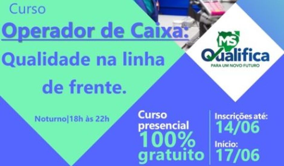 O curso acontecerá na Escola Aracilda Cícero Correa da Costa, a partir de 17 de junho.