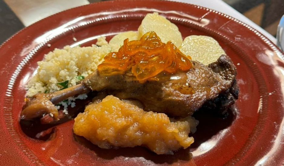 Confit de papo, feito pela Chef Dedê Cesco