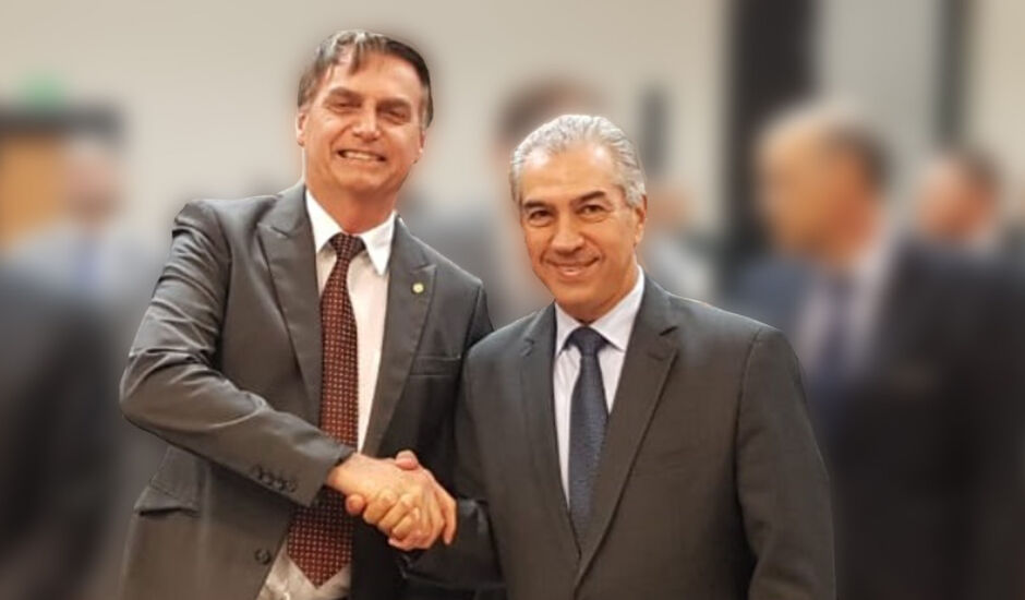 Registro de Bolsonaro e Azambuja  durante encontro com governadores em 2018