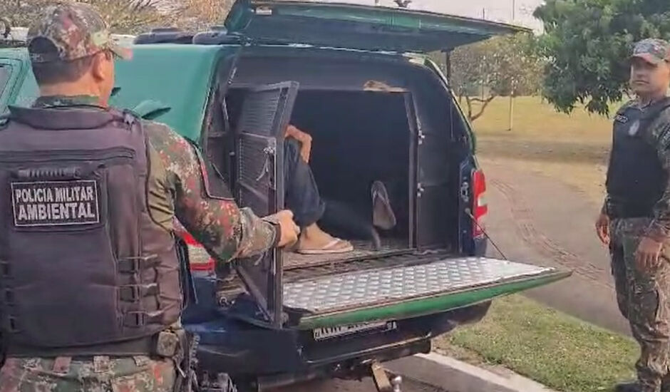 Momento da prisão do fazendeiro nesse domingo, em Campo Grande