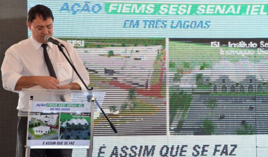 Sérgio Longen, presidente da Fiems durante lançamento das obras de construção do ISI Biomassa