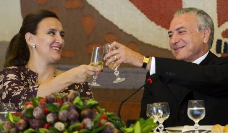 O vice-presidente da República, Michel Temer, e a vice-presidenta da Argentina, Gabriela Michetti, almoçam no Palácio Itamaraty 