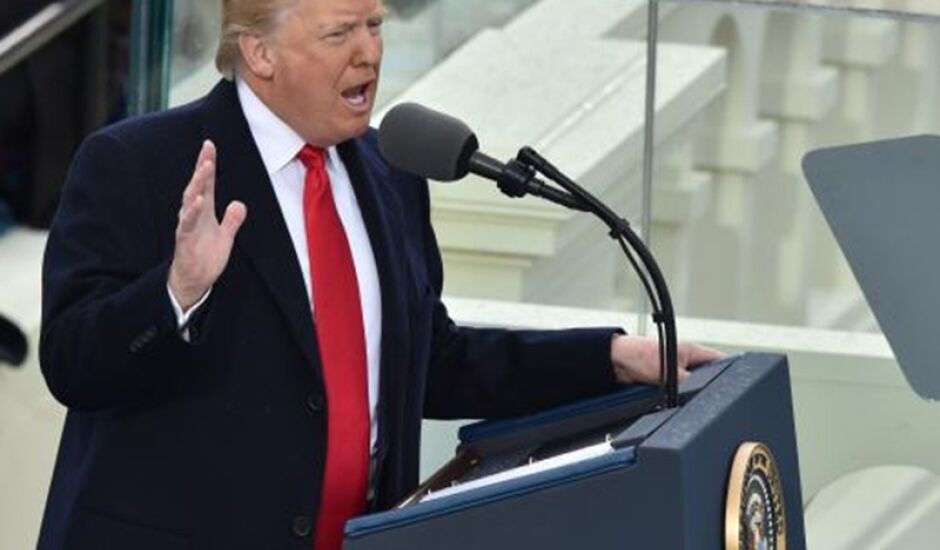  presidente Donald Trump, durante a cerimônia de posse como presidente dos Estados Unidos