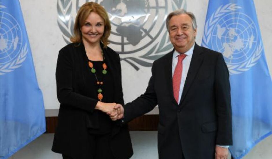 Josette Sheeran com o secretário-geral da ONU, António Guterres