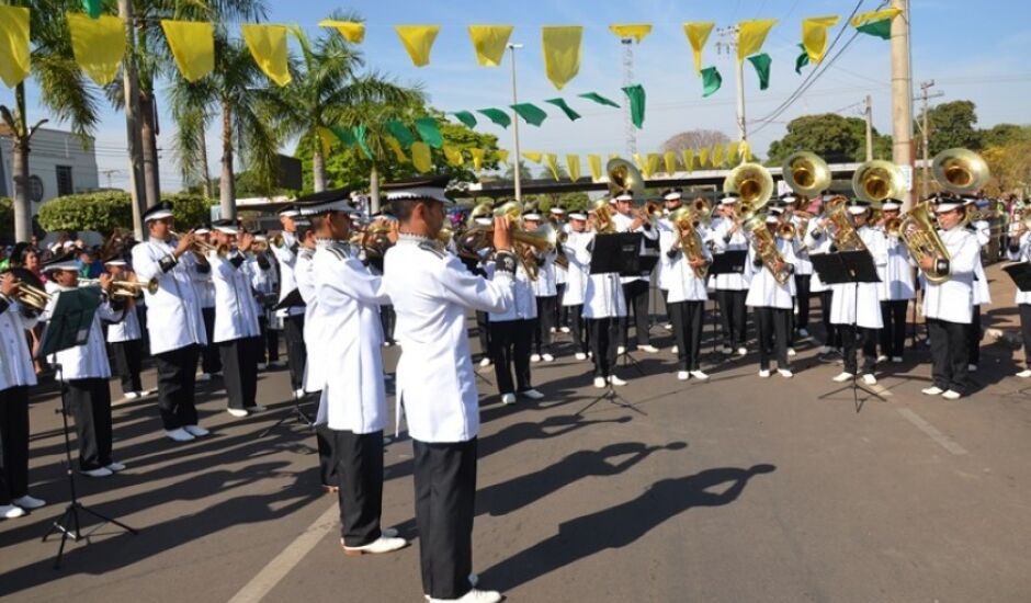 Banda Marcial Cristo Redentor em apresentação no Dia da Independência do Brasil, neste ano