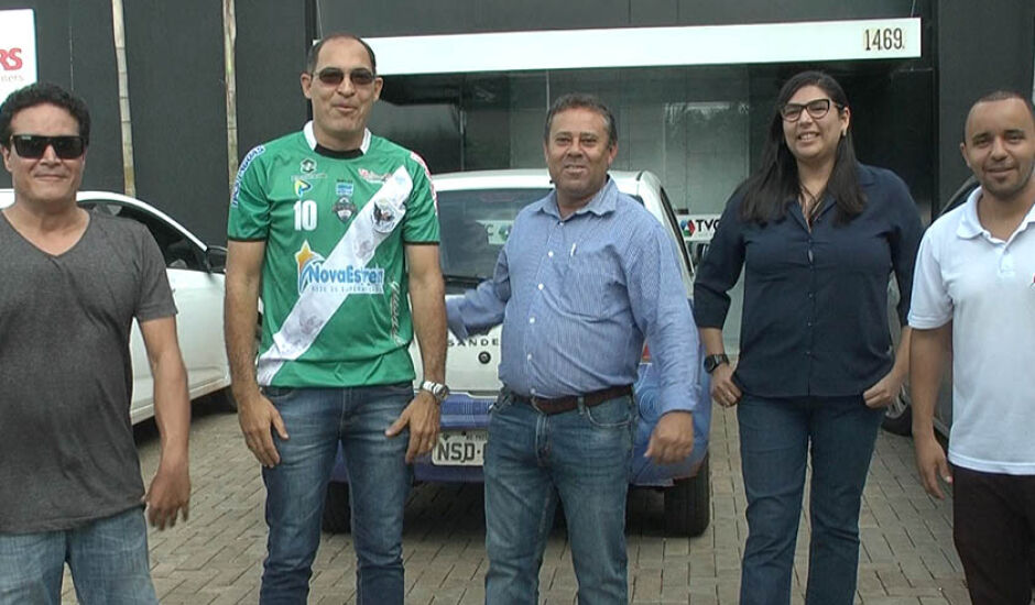 Membros da nova direção do Misto, durante entrevista ao TVC Esporte