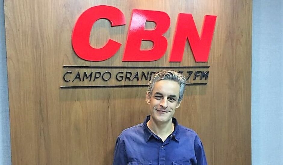 Eduardo Novaes no estúdio da CBN CG