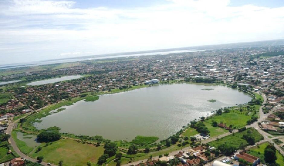 Panorama da área central de Três Lagoas, na região da Lagoa Maior
