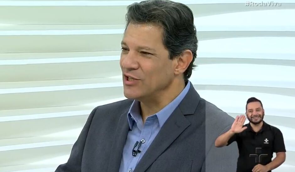 Fernando Haddad, candidato do PT, no Roda Viva