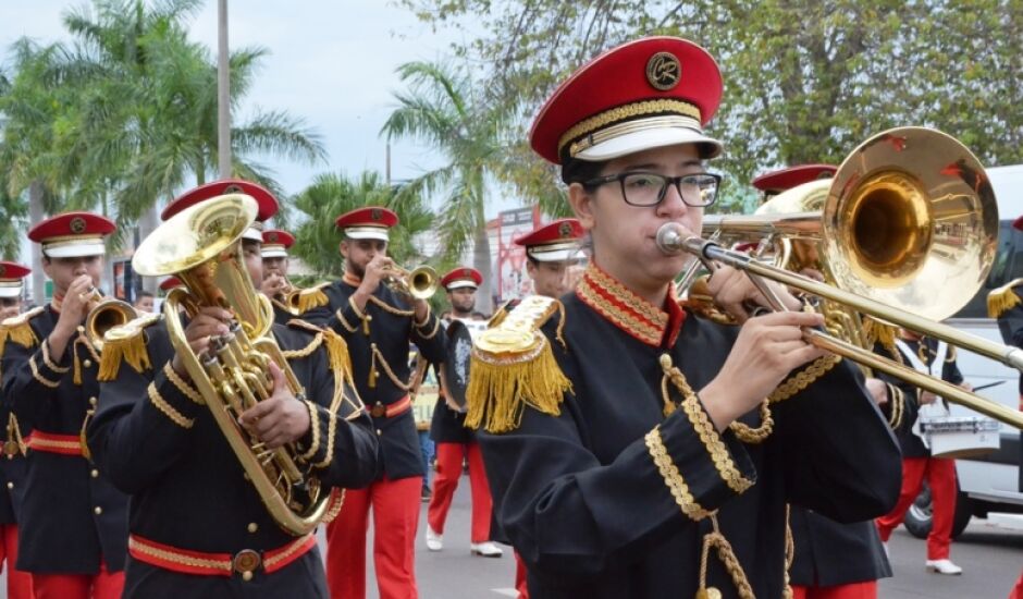 Banda Marcial Cristo Redentor é uma das atrações da Alvorada Festiva.