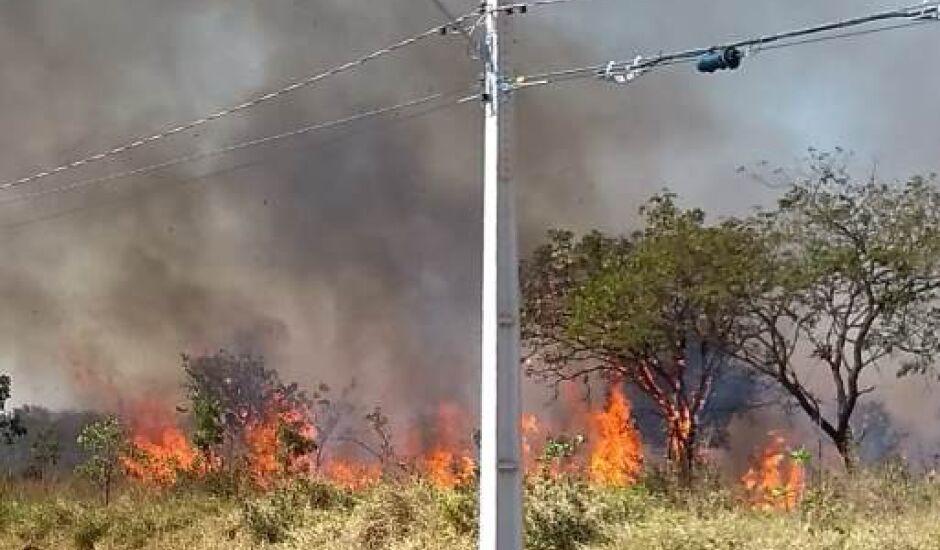 As chamas se alastraram rapidamente pela área e os moradores ficaram assustados