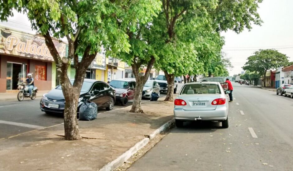 Motoristas aproveitam as sombras das árvores para estacionar