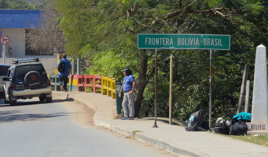 Fronteira do Brasil com a Bolívia, em Corumbá (MS).