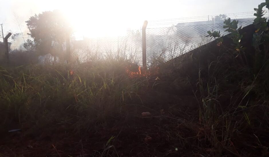 Terreno próximo a Cohab Santa Rita de Cássia, em Paranaíba, foi tomado pelo fogo