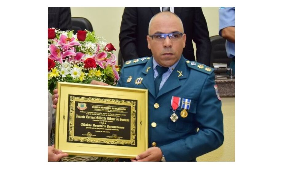 Em 2016 o comandante do 13° Batalhão de Paranaíba recebeu título de Cidadão Paranaibense no plenário da Câmara Municipal