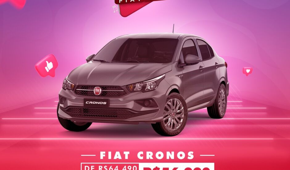 Com quase R$10 mil de desconto, a live vai apresentar todos os detalhes do Fiat Cronos 2020 Drive 1.3