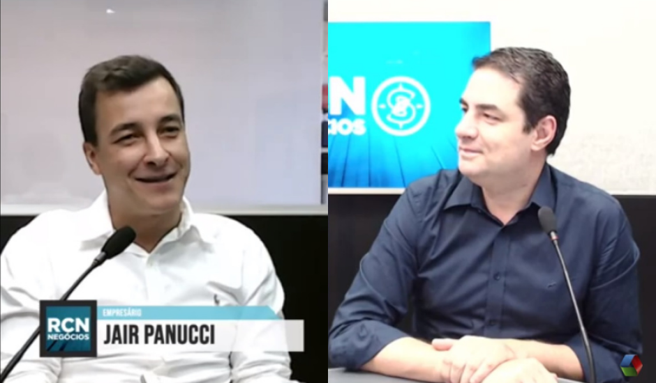 Empresário Jair Panucci e André Milton, no programa RCN Negócios