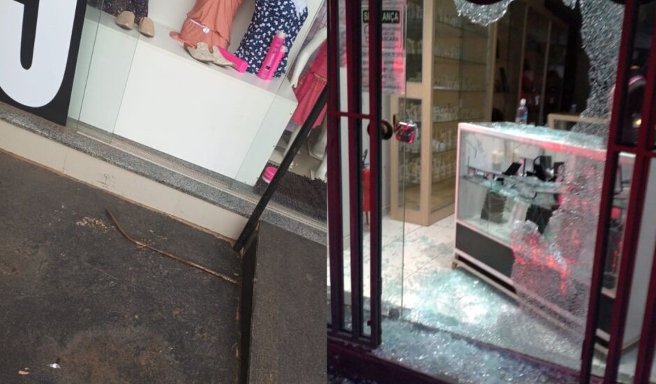 Duas lojas foram arrombadas e tiveram seus produtos furtados durante madrugada na área central de Três Lagoas