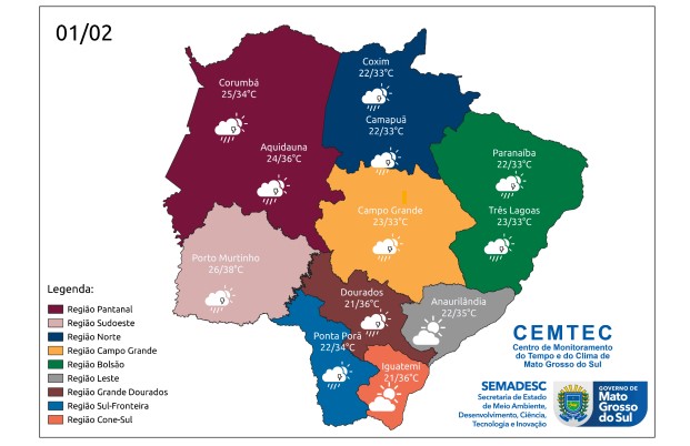 Tempo e Clima em Mato Grosso do Sul